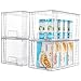 Vtopmart 4Pack Large Stackable Kitchen Pantry Storage Drawers, Clear Organizer Bins with Handles, Acrylic Drawer Organizers for Kitchen Pantry, Bathroom Undersink, Cabinet Organization and Storage