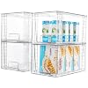 Vtopmart 4Pack Large Stackable Kitchen Pantry Storage Drawers Clear Organizer Bins with Handles Acrylic Drawer Organizers for Kitchen Pantry Bathroom Undersink Cabinet Organization and Storage