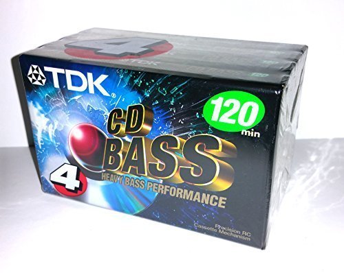 TDKCD Heavy Bass Performance 120 Minutes Audio Cassette Tapes - 4 Pack