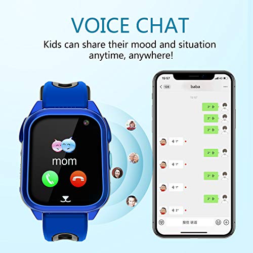 Kids Smartwatch Phone - IP67 Waterproof GPS Tracker Smartwatch for Boys Girls, Voice Chat SOS Remote Monitoring Safe Zone Alarm Camera Birthday for Kids