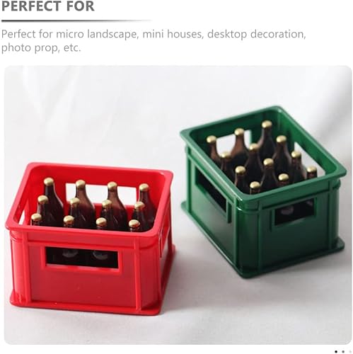 Miniatura 4 de TOYANDONA Worlds - Caja de botellas de cerveza en miniatura para casa de muñecas, caja de cerveza para casa de muñecas, caja de almacenamiento de
