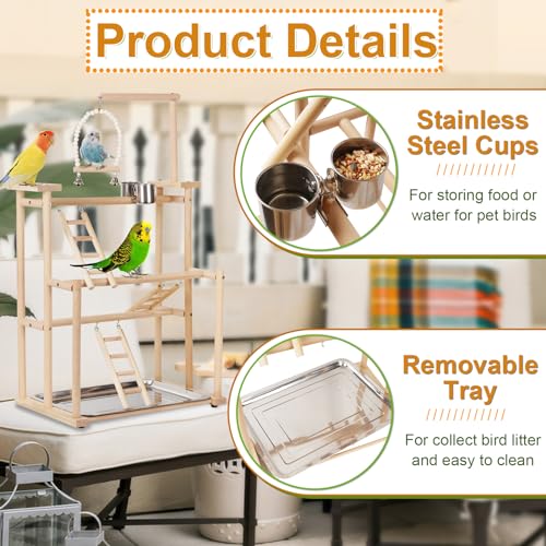 image for Ibnotuiy Pet Parrot Playstand Parrots Bird Playground Bird Play Stand 