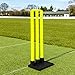 FORTRESS Flexi Cricket Stumps [Rubber Based] | Fluro Yellow Plastic Stumps & Bails (100% Portable) (Senior)