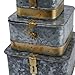 Creative Co-Op Decorative Metal Boxes with Lids, Silver and Gold, Set of 3