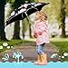 miaozhen Fashion Butterfly Blue Pink Rose Flower Kids Umbrella for Girls and Boys Rain Sun and Wind Protection Umbrella with Reflective Strip for rain windproof outdoor Paraguas de viaje a prueba de