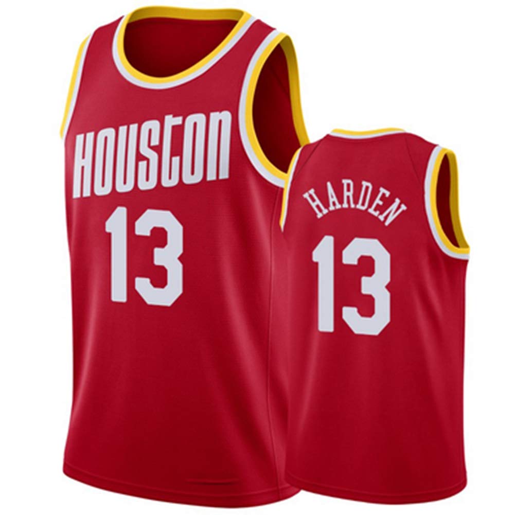 HS-WANG9Red Houston Rockets#13 James Harden Asketball Game Uniforms Sleeveless Sports Vest Competition Team Uniform Training Ball Suit,Red,L