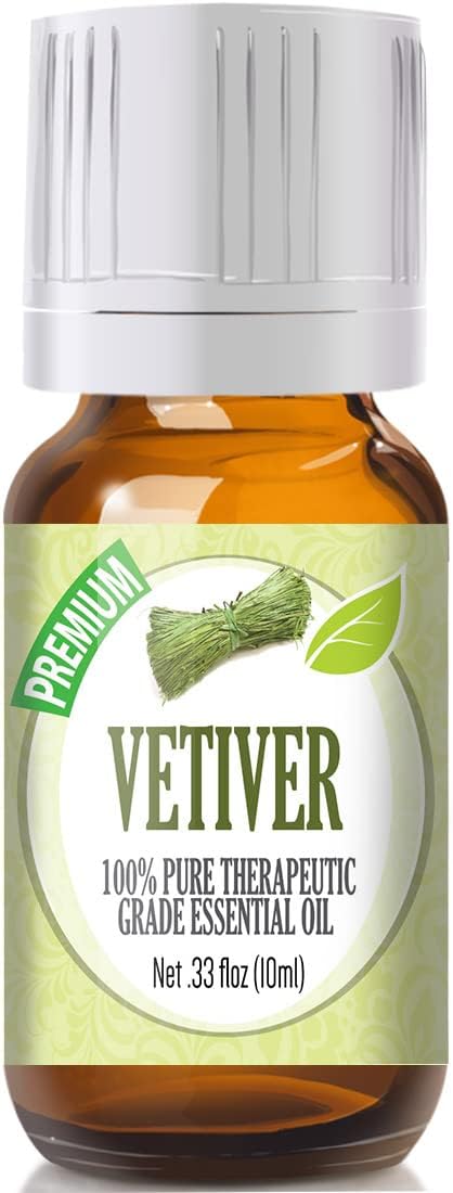 Healing Solutions 10ml Oils – Vetiver Essential Oil – 0.33 Fluid Ounces