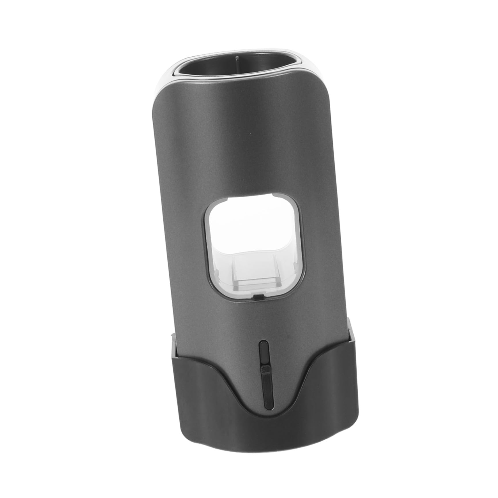 Dispenser Dentifricio Automatico senza Contatto con Porta Spazzolini da Muro in Plastica Nera, con Drenaggio Acqua e Scomparti Regolabili per Bagno