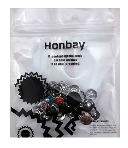 Honbay 20Pcs 7/16 Inch Assorted Rhinestone Snaps Chunk Press Buttons For Snap Ginger Jewelry Making #TOP5