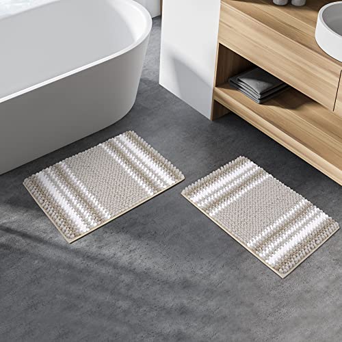 Tapis de bain antidérapant lavable en machine lot de 2 blanc - 3