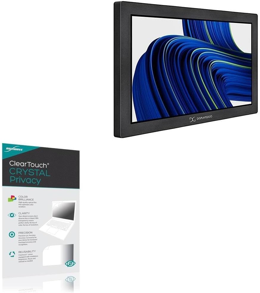 BoxWave Screen Protector Compatible With Displays2Go DW032TLB (32 in) - ClearTouch Crystal Privacy (2-Pack), Privacy Screen Protector Flexible Film Clear