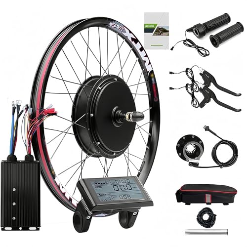 Kit de conversión de Bicicleta eléctrica de 72 V y 5000 W, Velocidad 100 km/h, Rueda Trasera de 150 mm, 24-29 Pulgadas,Controlador de 3 Modos de 80 A 26',72V5000W