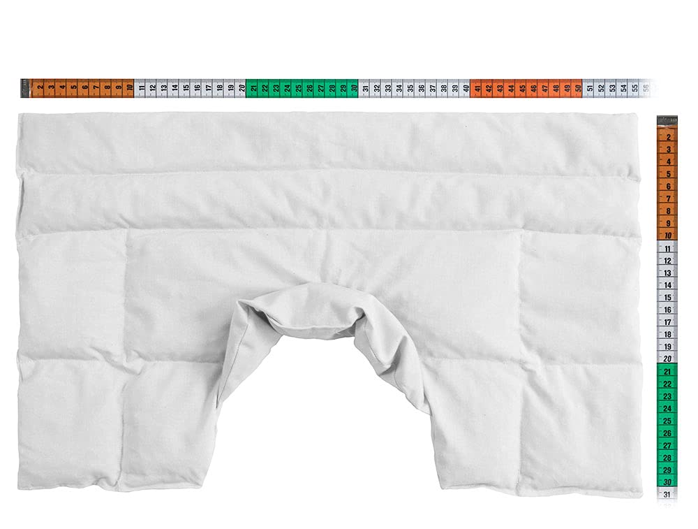 Cuscino termico cervicale XL per collo, spalle e schiena - Cuscino termico con semi di uva - bianco