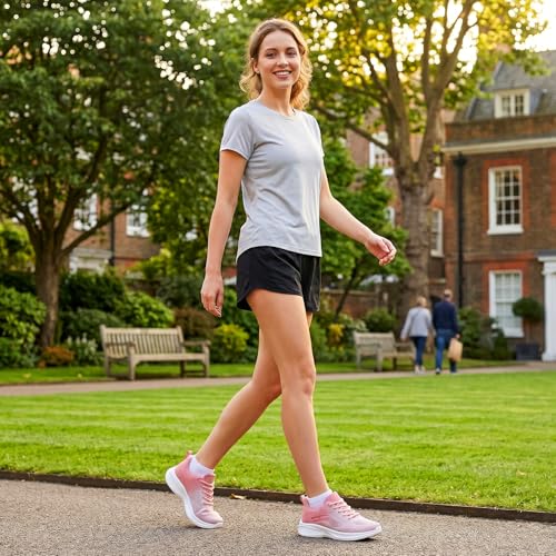 Image of Padgene Womens Sneakers Lightweight Tennis Walking Shoes Sports Running Shoes for Woman Mesh Breathable Gym Fashion Sneakers Athletic Comfortable Casual