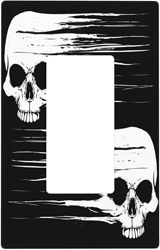 Cubierta de placa de interruptor de luz basculante de esqueleto blanco y negro para decoración de pared para el hogar, dormitorio, cocina,