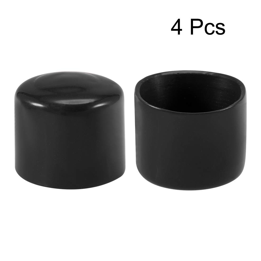 TOP-VIGOR 4Pcs Rubber End Caps, 40mm ID Round Flexible Screw End Caps Thread Protectors - Image 3