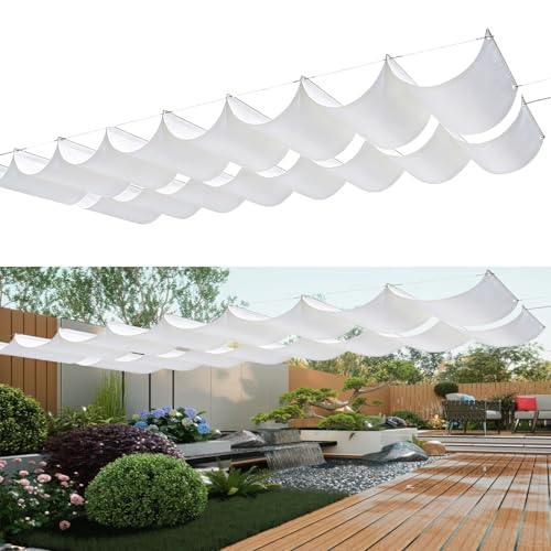 Voile ombrage rétractable résistant aux intempéries blanc 70x1050