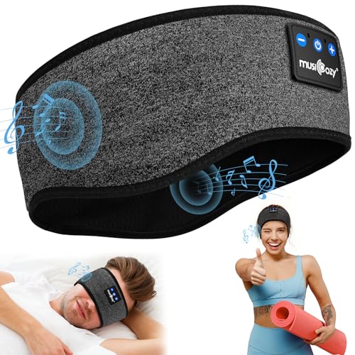 Bandeau Sommeil Bluetooth, Bandeau Écouteurs pour Dormir, Casque de Sommeil Ultra-Fin pour Dormeur Latéral – Confort, Qualité Sonore HD, 16H...