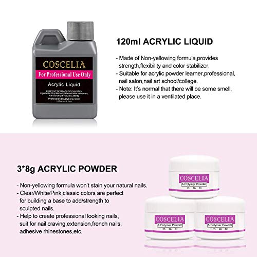 Acrylic Nail Kit Professional Acrylic Set with Everything, Acrylic Powder and Liquid Set with 5 Pcs Acrylic Nail Brush and Glitter Nail Powder Manicure Tools for Acrylic Nail Beginners - Thumbnail 6