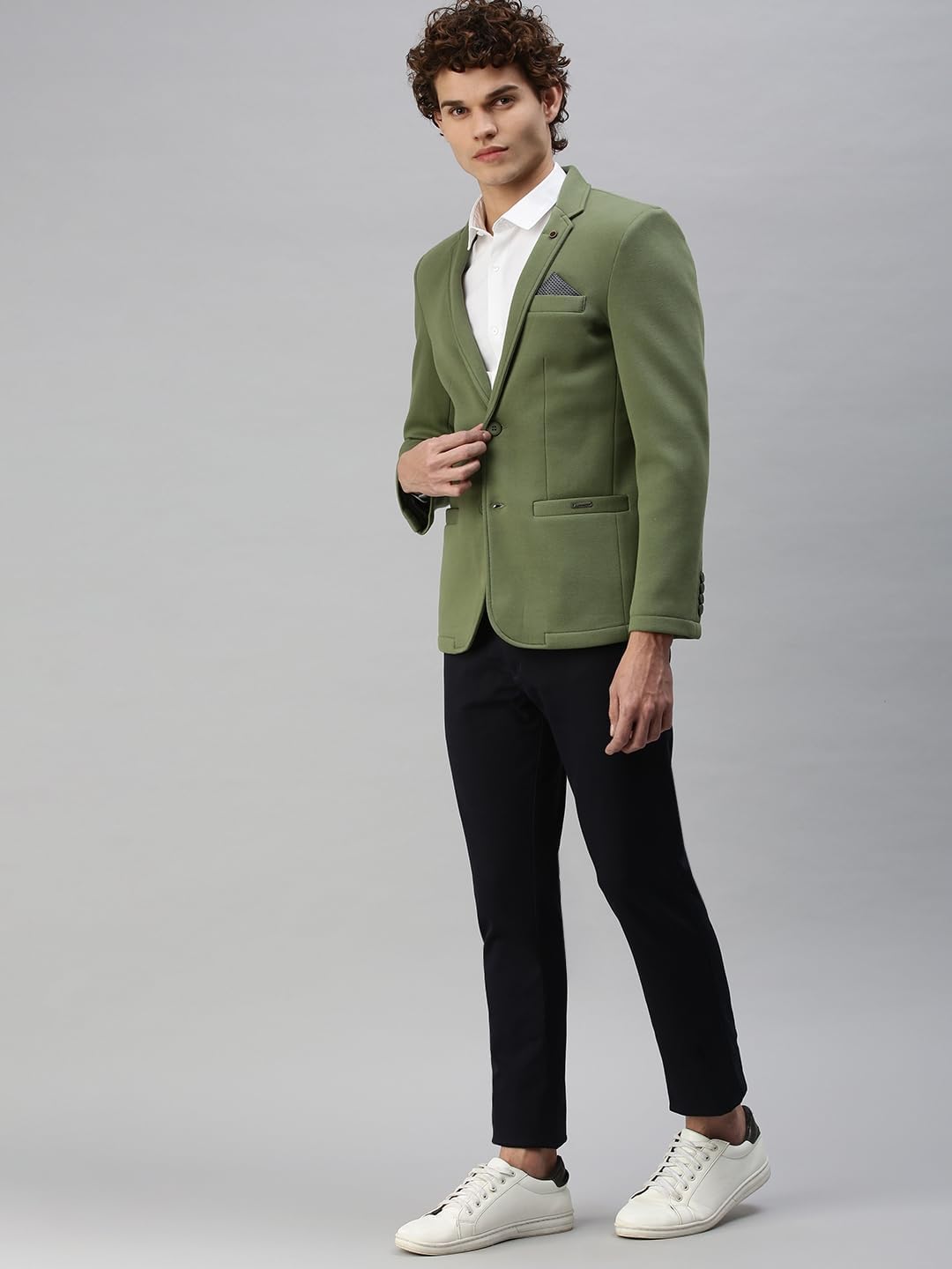 Men's Casual Plain Blazers_AR12_Green