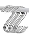 ULTNICE 20ST S-Haken Edelstahl Haken S-förmige Anti-Rost Metall Kleiderbügel Metall Haken Pothooks für Küche Badezimmer Schlafzimmer verwenden,Größe S, 62 * 19MM (Silber)
