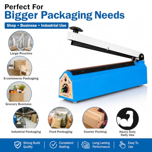 Image of Delivery Pax 12 Inch Impulse Sealer Machine | Heat Sealing Machine for Food Packets | Packet Sealer for Packaging & Packing | Cover Sealing Machine | Ideal for Home & Light Commercial Use