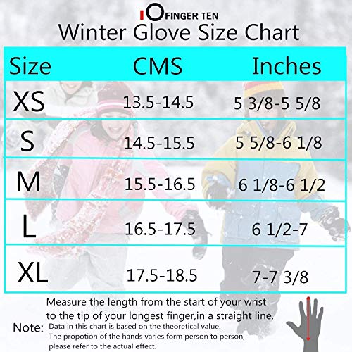 Finger Ten Winter Kids Boys Girls Gloves Liner Touch Screen Snow Sport Running School Cycling Warm Lightweight Outdoor Value Pack In 1 Pair Thanksgiving Set (Large) #TOP4