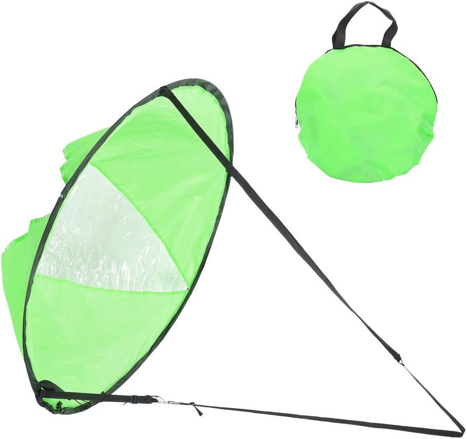 Kayak Sail, Downwind Wind Sail Kit, 42 inches Foldable Downwind Wind Sail Kayak Wind Paddle Canoeing Accessory for Water Sports Kayak Sail Marine, Easy Setup (Green)