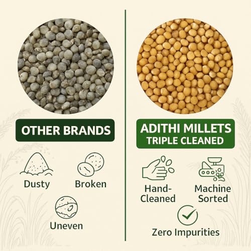 Image of ADITHI MILLETS Browntop Millet Rice 1.5kg (500g x 3 Pack) | Choti Kangni /Andu Korralu /Korale | Unpolished Whole Grain | High Fiber | Stone-Free | Natural & Healthy