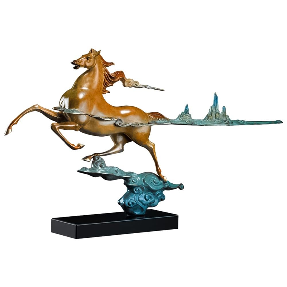 CHICKEN Bronze Living Room Ornaments Home Bronze Horse Ornaments Living Room Handmade Statue Display Cabinet Office Desktop Decoration Crafts Ornaments to Attract Wealth(A)