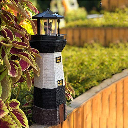 Zhjbd Outdoor Garden Lighthouse Mediterranean Watchtower Rotating Solar Garden Landscape Creative Decoration-131338Cm Aproduct No.:ww-598 (Color : A) #TOP5
