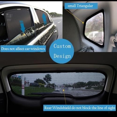 Tendine Parasole Per Finestrino Auto Per Peugeot 508 Limousine 2010-2018, Magnetica In Rete Per Finestrini Laterali Anteriori E Posteriori, Protezione UV(Rear 2pcs)