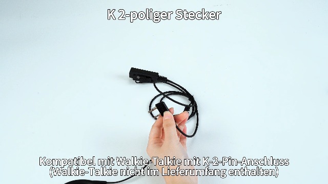 UAYESOK Radio Earpiece Adatper, 2 Pin Kenwood To 3.5mm AUX Audio Interface Cable, Walkie Talkies Headset Adapter With PTT For Baofeng Kenwood TYT Wouxun Quansheng 2 Way Radio For Electronic Earmuffs - View #3