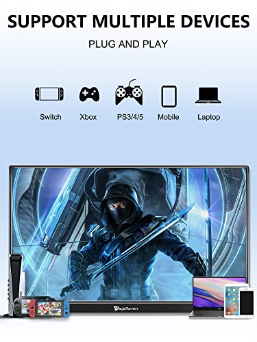 Image of MAGICRAVEN Portable Gaming Monitor, USB-C HDMI Laptop Screen Extender, Second Display for Console with Built-in Speakers, Works with PS5, Xbox, Switch, Ideal for Travel Home Office - 17.3 inch