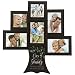 Malden International Designs Our Family Tree - Growing Memories one Smile Wood Picture Frame, 6 Option, 4-4x6 & 2-4x4, Brown