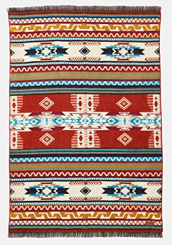 Ecuadane Large Southwestern Woven Throw Blanket, Crafted In Ecuador By Local Artists, Throw Size 74" X 50" - Antisana Earth #TOP2