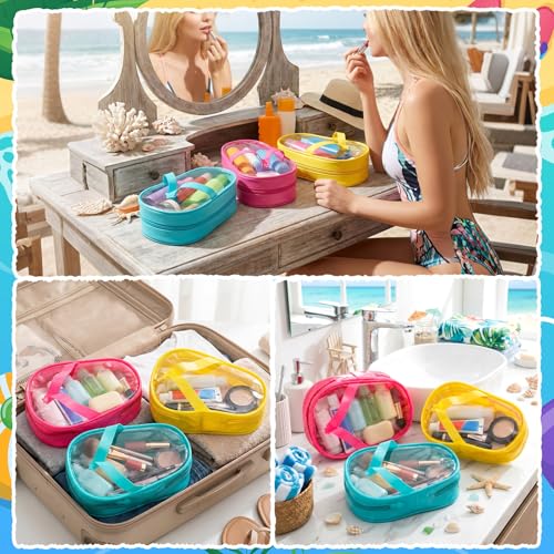 Kacctyen 6 Pcs Flip Flops Clear Makeup Bags PVC Summer Beach Sunscreen Pouch Portable Waterproof Toiletry Cosmetic Zippered Organizer for Women Gifts Spa Bathroom Vacation Pool Party Favors — view 5
