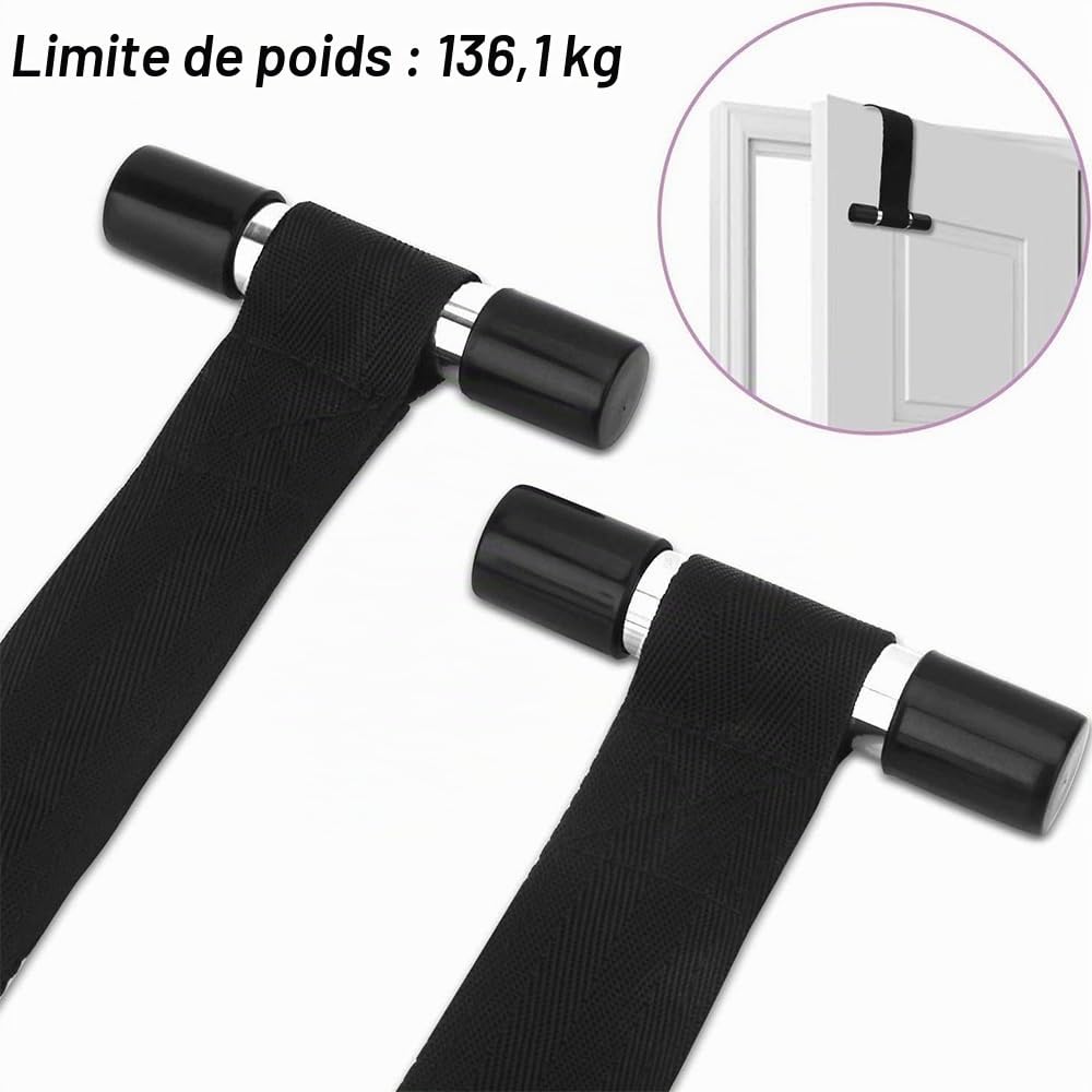 GeRRiT Balançoire de Suspension adaptés au Yoga en Salle avec siège réglable et élingue de Porte divisée Noir, W0301