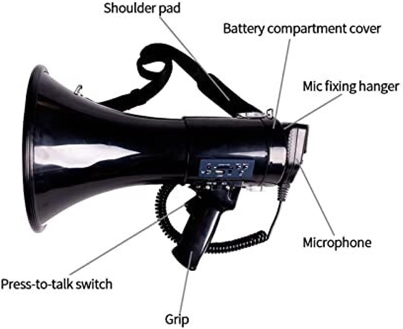 Megaphone Loud Hailer Portable Volume Control Bullhorn Voice Modes Megaphone Speaker for Outdoor Announcements Megaphone for Sport