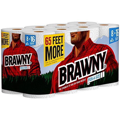 Brawny Paper Towels, 8 Xl Rolls, Pick-A-Size, 8 = 16 Regular Rolls #TOP1