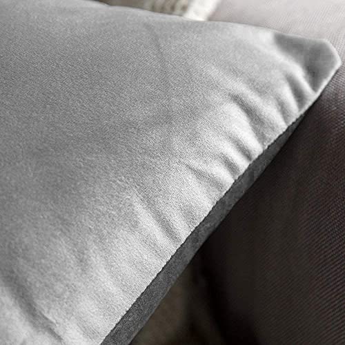 Image of Khooti Velvet Cushion Cover, 14x14 | Light Grey | Pack of 1 | Solid Plain Soft & Smooth, Decorative Cushion Covers for Living Room, Bedroom, Couches, Chairs, Sofas, Beds & Home Decor