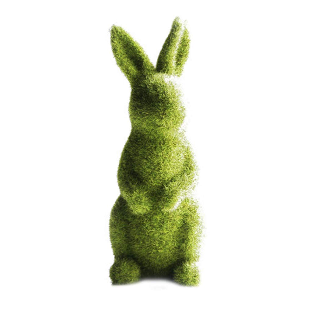 XuQiZZpp Resin Flocking Ornaments Spring Easter Decoration Landscape Statue Figurine Miniature Fairy Garden Decor