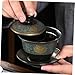 Imagen de LABRIMP Taza de Té Sopera de Tradicional con Tapa y Bandeja Estilo Vintage para Preparar Té Gong Fu Diseño Artesanal Resistente y Decorativo para Uso Doméstico y Profesional