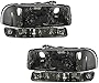 MILLION PARTS Headlight Assembly Compatible with GMC 99-06 Sierra 1500/Classic 2007/GMC Yukon 2000-2006 Smoke Housing Clear Lens Clear Reflector Driver and Passenger Side Headlamp