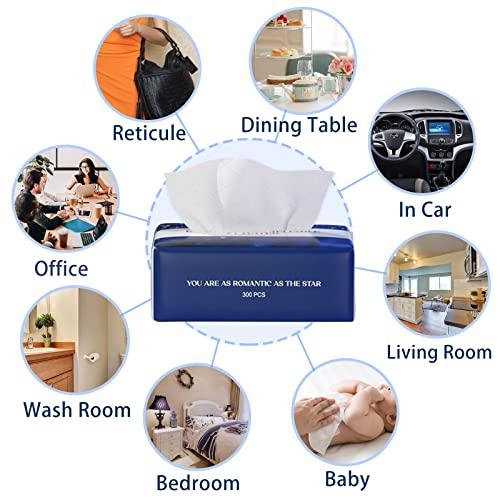 Disposable Facial Napkin In Bag, Facial Towel, Facial Tissue, White Facial Paper Tissue, Napkin Holder Refill, Car Tissue Refills, 4-Ply, 8 Packs, 300 Sheets Per Pack #TOP1