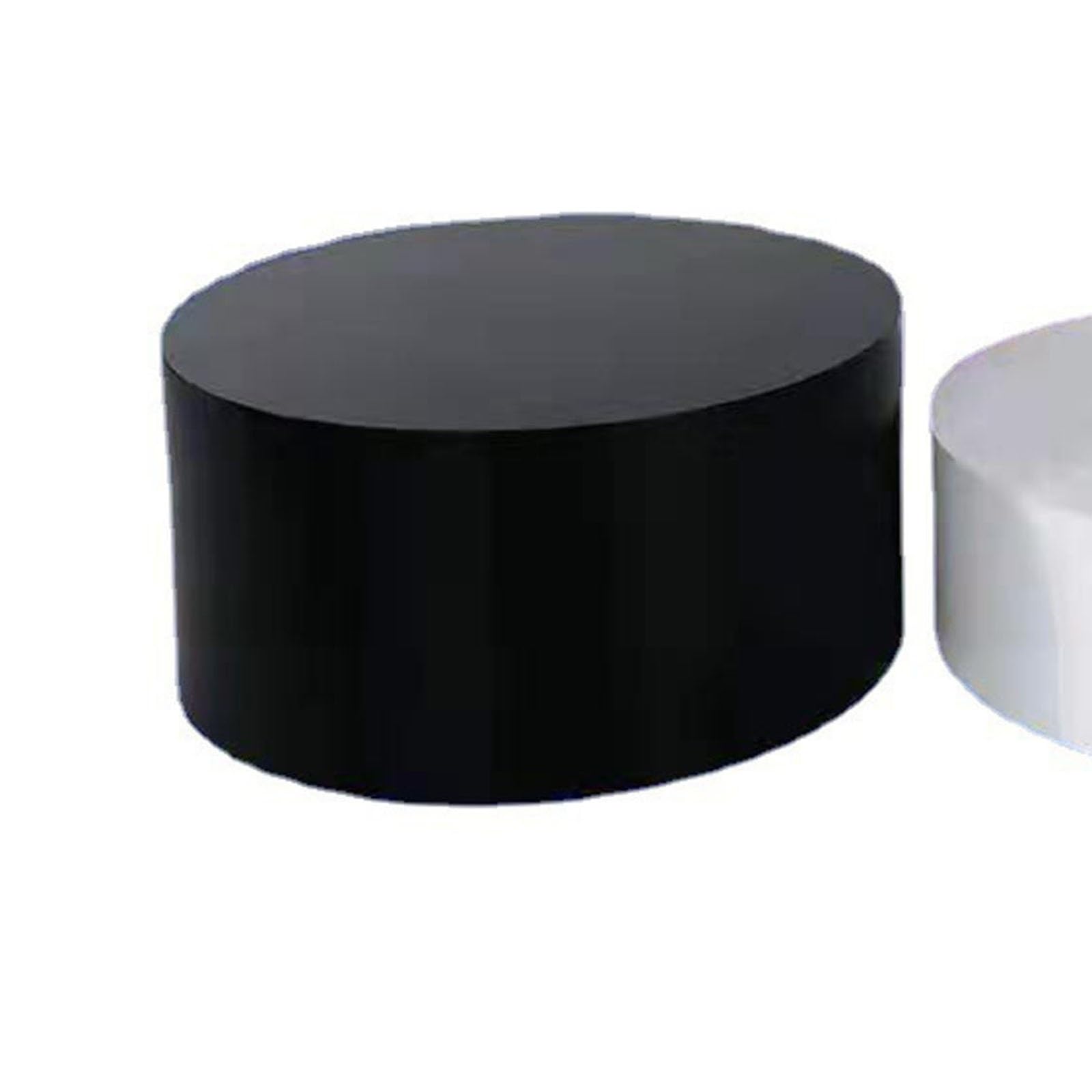 Socle cylindrique noir en bois 60x15cm pour mannequin et vitrine