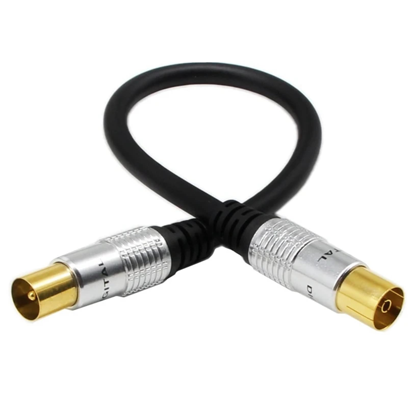 Kabel przedłużający RG59U 9,5 mm do telewizora męskiego na żeński kabel koncentryczny do telewizora satelitarnego Modem kablowy Set-top box pozłacany (2 m, TV9,5 mm M-M)