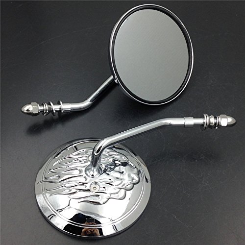 Xkh- Round Rear Side View Mirrors Compatible With Harley Cvo Dyna Heritage Softail Sportster Xlh Motorcycle [B00Yb476Jy] #TOP5