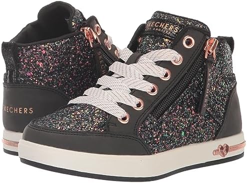 Skechers Girls Shoutouts 2.0-Glitter Steps Sneaker, Black/Rose Gold, 12.5 Little Kid | Image 6