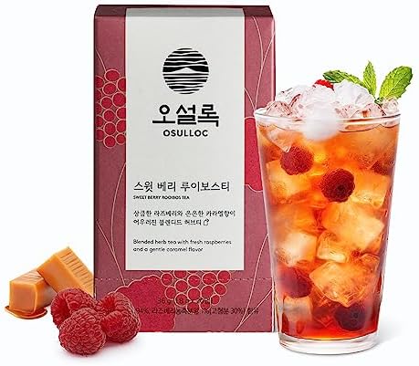 OSULLOC Sweet Berry Rooibos Tea, Herbal & Fruit Tea Blend, Premium Blended Tea from Jeju, Tea Bag Series 20 count, 1.06 oz, 30g
